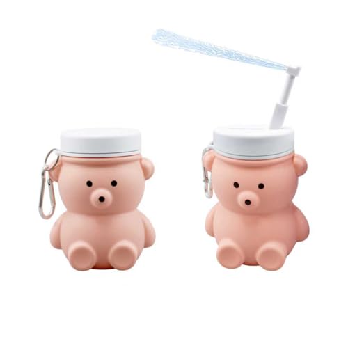 Image of Cute Portable Bidet for Kids, Lovely Baby Bidet Spray Bottle, 300ml Compact Travel Size Camping Peri Bottle with Retractable and Angle-Adjustable Nozzle for Home, Outdoors, Camping & Travel Pink(1pc)