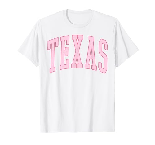 Texas Vintage Preppy Varsity Pink Sports T-Shirt