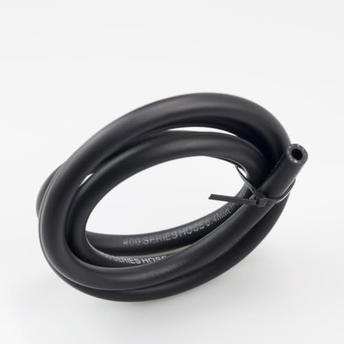 KRD PERFORMANCE Black -4 AN NBR Push on Hose Fuel Line Compatible with Fuel System, E85, E10, Oils, Ethanol, Lubricants and Coolant (2 feet, AN4, 1/4 ID)
