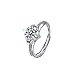 WOKEZ Bague Mode Femme Anneaux Argent Couleur Coeur Flèche Zircon Anneaux De Mariage pour Les Femmes Bijoux Petite Amie Cadeau (Gem Color : Silver, Ring Size : Resizable)