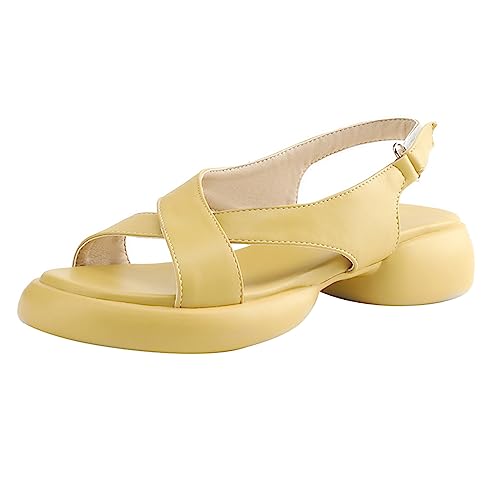 Sandales Plateforme Lizoleor : l'élégance jaune pour un mariage d'été chic