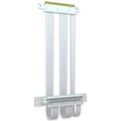 GLOTRENDS 300mm PCIe 5.0 Riser Cable for RTX5090 RTX4090 RX9070 RX7900, Compatible with PCIe 5.0/4.0 GPUs, 90 Degree Right Angle for Vertical GPU Mount