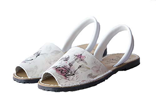 Avarca menorquina 331AV - Sandalia Señora Piel - 36, Blanco