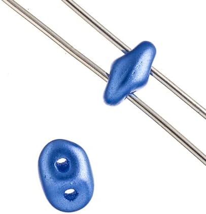 100 Grams Czech Superduo 2-Hole 2.5x5mm Pastel Light Blue for Jewelry Making and DIY Crafts