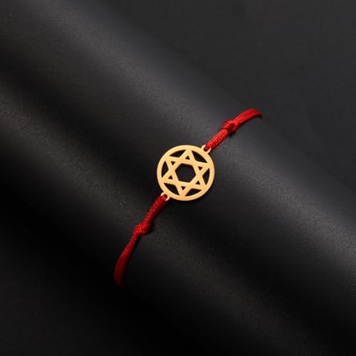 Dreamtimes Star of David Bracelet Stainless Steel Hexagram Pendant Jewish Bracelet Star of David Jewish Jewelry for Women Mens2