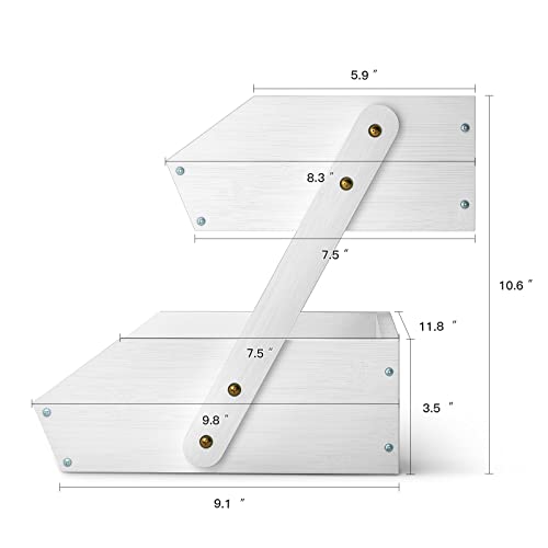 Image of G.a HOMEFAVOR Fruit Basket for Kitchen, 2-Tier Fruit Bowl for Kitchen Counter, Vegetable Storage Stand for Fruit Shop, 15 mm Thickness (WHITE)