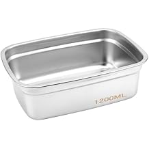 Linkidea 304 Stainless Steel Electric Lunch Box Inner Container, Compatible with 1.2 L THZDMI, Lunheat, 7.4" Removable Reusable Tray, Portable Food Organizer Replacement Silver