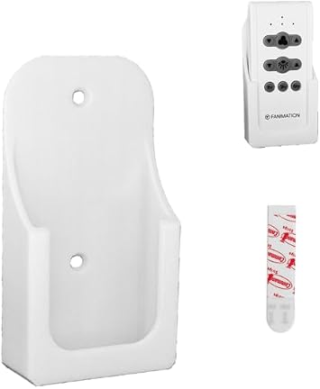 Fan Remote Holder for Fanimation CR500 Remote Only | Wall Mount Bracket for 4.45" CR500 3-Speed Remote Control | Adhesive No-Drill Install | White