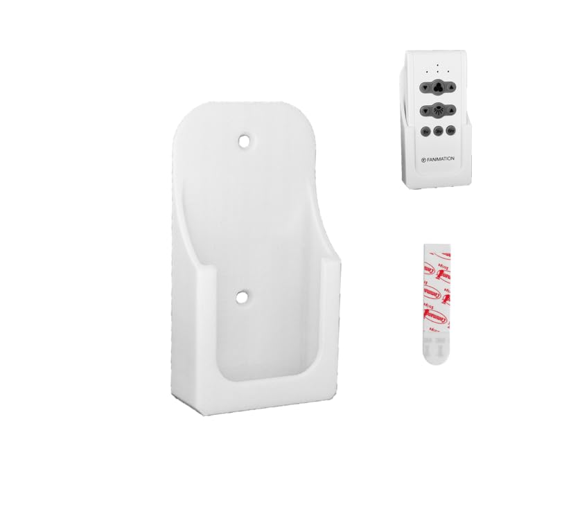 Kimalab Fan Remote Holder for Fanimation CR500 Remote Only | Wall Mount Bracket for 4.45 CR500 3-Speed Remote Control | Adhesive No-Drill Install | White