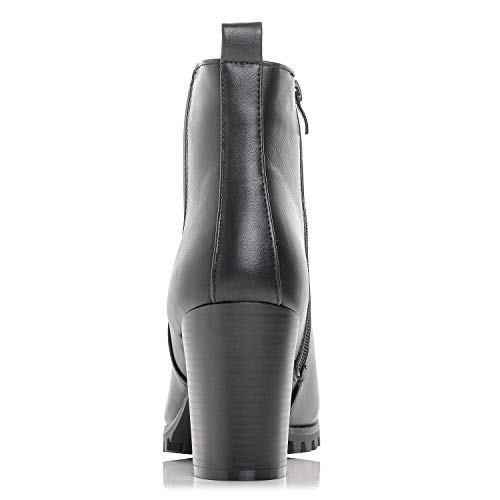 Payton-05 Womens Chelsea Boot Side Zip Elastic Panel Chunky Heel Ankle Bootie4