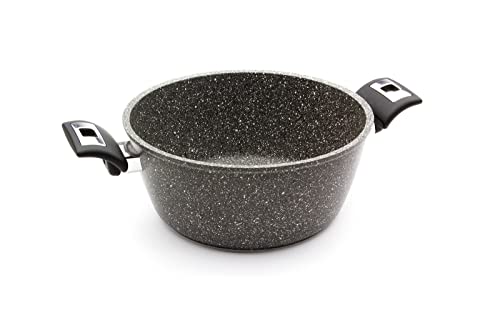 Giannini La Pietra Casseruola ø 24 cm Alluminio Antiaderente Adatta all'induzione Made In Italy