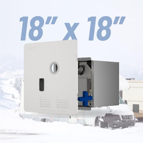 Image of Ranein 18 x 18 Inches RV Water Heater White Door. ONLY Door Kit for Ranein RV Water Heaters