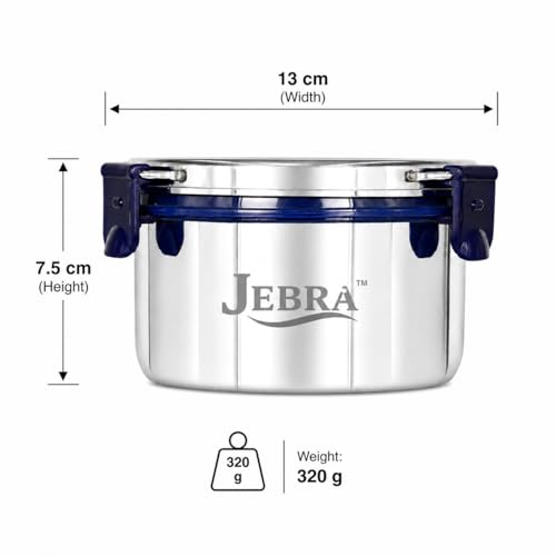Image of Stainless Steel Lunch Box with Airtight Leakproof Lid,Easy to Clean Tiffin Box for Office,School & Kids,Navy Blue,Set of 1 (750ML) Tall