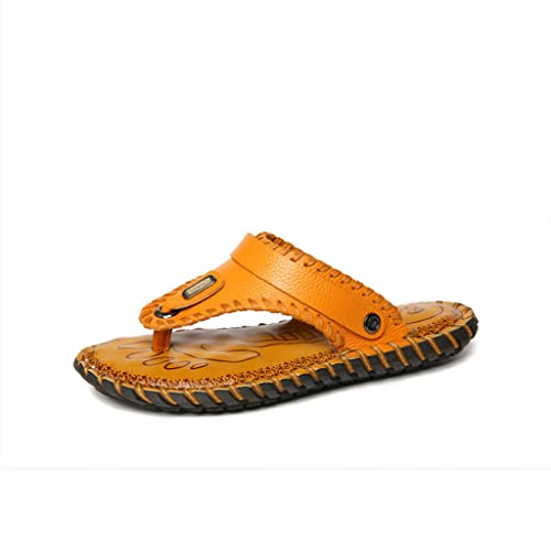 Men's Sandals Leather Cowhide Fashion Youth Flip-Flop Men's Slippers Men's Sandals Leather Sandals(41)2