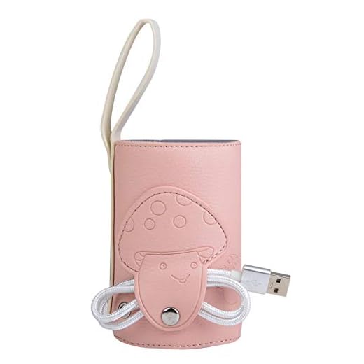 USB -babyflaskvärmare, flaskvärmare bärbar vikbar mjölkreseförvaringsisolering termostat mjölkflaskvärmare flaskvärmare lock(Pink)