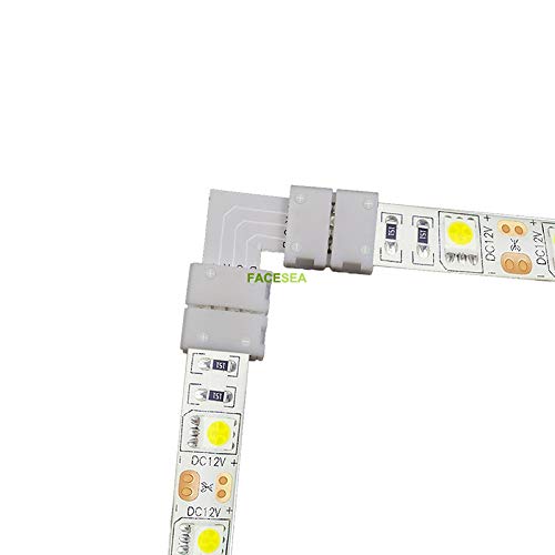 Wiring Connecting Terminals - 100sets/lot Solderless L Shape 90 Degree Corner 10mm PCB 4pin RGB LED Connectors with Clips for 12V 5050 LED Strip
