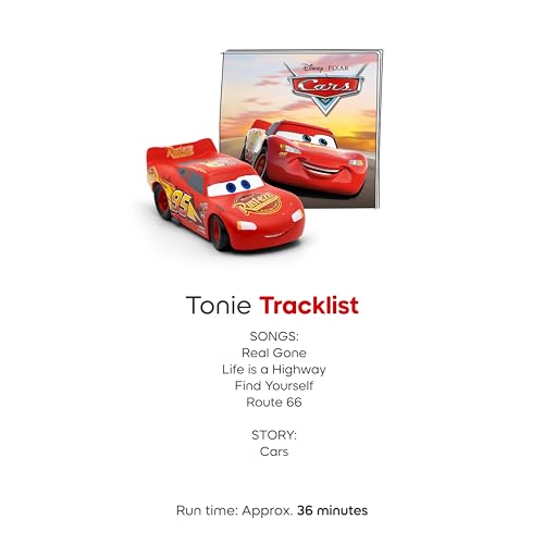 Image of Toniebox 2 Audio Player Disney Bundle for Kids 3+ with Lightning McQueen, Simba, Winnie The Pooh, and Baloo - Sunset Red