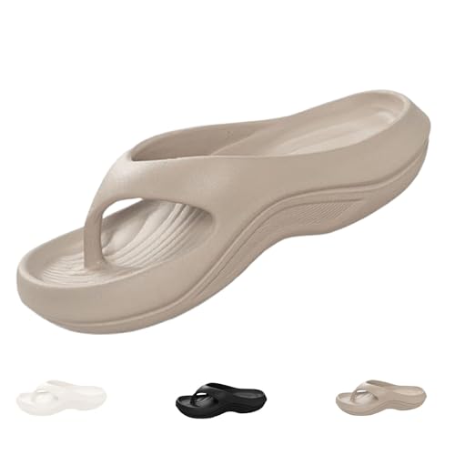 Pillow Arch Support Flip Flops for Women, Plantar Fasciitis Cloud Orthopedic Sandals for Women, Soft Summer Dressy Beach Non-Slip Comfortable Lightweight Shoes