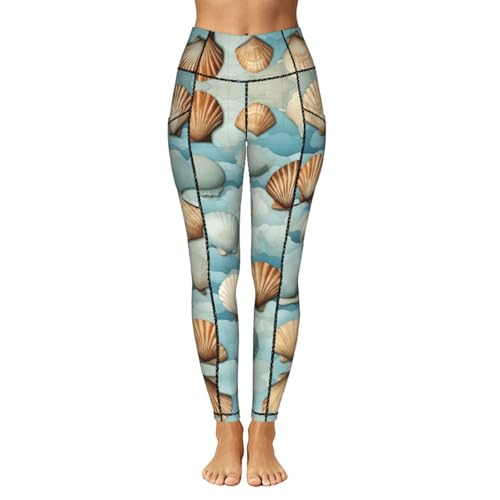 Leggings con bolsillos de estampado marino para mujer con soporte activo 2