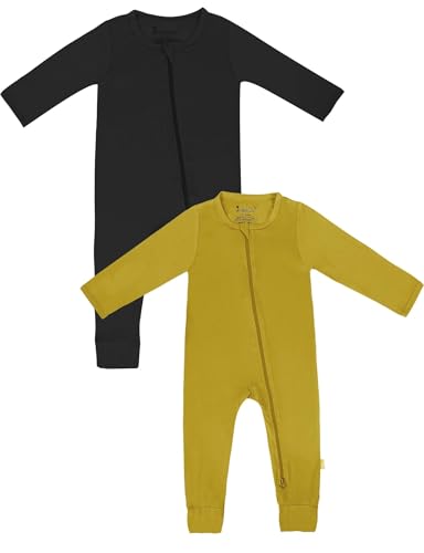 Image of Jimonda Baby Romper Boys Girls Bamboo Pajamas 2-Way Zipper Footless Unisex Long Sleeve Sleepers Sleep and Play 0-24 Months