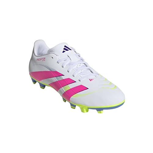 Adidas, Unisex, Predator Club Firm Ground/Multi Ground Soccer Cleats, White/Lucid Pink/Lucid Lemon, Mens 9.5, Womens 10.5, Medium Adidas, Unisex, Predator Club Firm Ground/Multi Ground Soccer Cleats, White/Lucid Pink/Lucid Lemon, Mens 9.5, Womens 10.5, Medium - Image 5