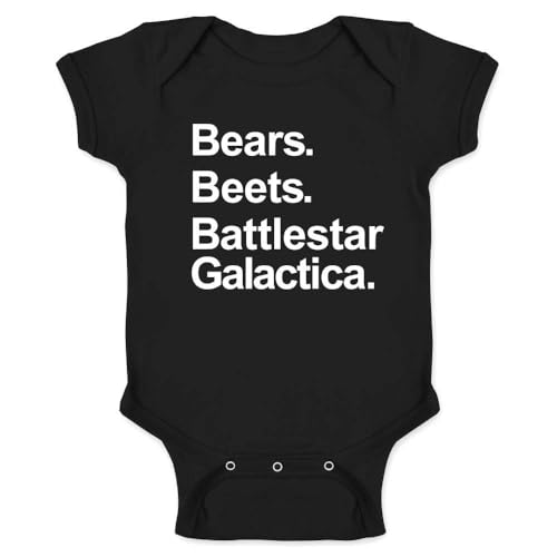 Image of Bears Beets Novelty T-Shirt Gift Infant Bodysuit for Baby Black 6M