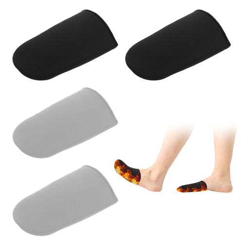 2 Pairs Toe Warmers, 5.31x3.74 inch Neoprene Toe Warmers Boots Black Grey Toe Cuffs Warm Socks Reusable Toe Cover Thermal Toe Caps for Feet Winter Shoes Booties Hikin