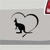 Stickerfreaks Pegatinas de vinilo con diseño de canguro en forma de corazón para el coche, bicicleta, tamaño ahorro (2 M, 2 x L 1 x XL) | color: 98 | pegatinas decorativas para tuning de animales