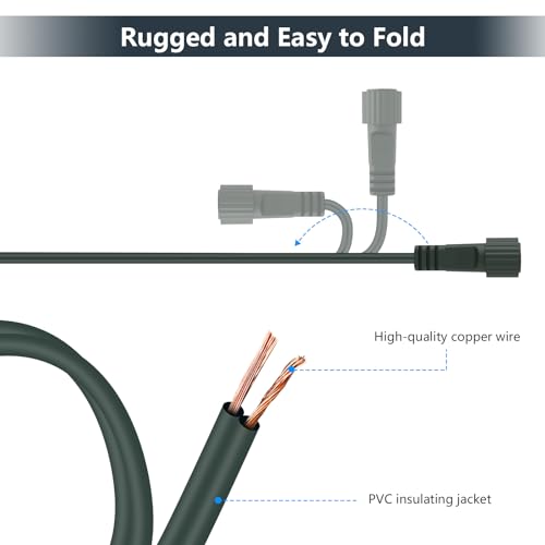 BOLWEO 5M/16.4Ft Christmas lights Extension Cable - Image 4