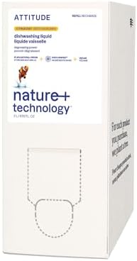 ATTITUDE Dish Soap Refill, EWG Verified, Plant-Based & Vegan Dish...