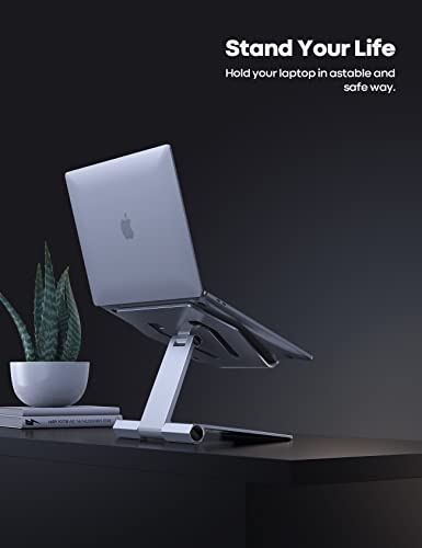 Lamicall Laptop Stand, Adjustable Notebook Riser - Foldable Portable Ergonomic Computer Desktop Laptop Holder For Desk, Compatible With Macbook Air Pro, Dell Xps, Hp (10-17") - Silver #TOP2