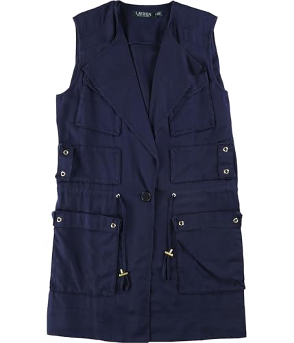 Ralph Lauren Womens Twill Outerwear Vest, Blue, Small