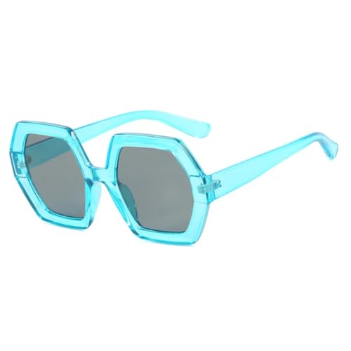 Lunettes de soleil pour la conduite et le voyage au design vintage géométrique bleu gris