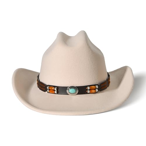 Image of Willheoy Kids Cowboy Hat for Girls Boys Western Cowgirl Hat with Buckle Belt Unisex Wide Brim Fedora Hat Dress Up Costume
