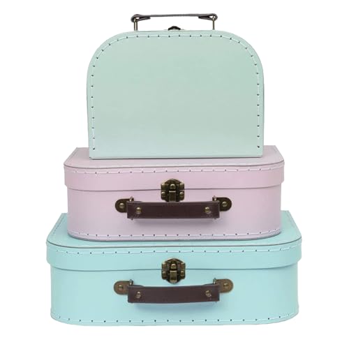 Jewelkeeper - Valises en Carton, Lot de 3 - Boîtes Cadeaux emboîtables pour Jouets, Anniversaires, Mariages, Noël, crèche, Bureau, décoration, affichages,...