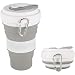 iGreely Silicone Collapsible Travel Cup Folding Cup/Mug Sport Bottle with Lids - Foldable & Portable & Lightweight Coffee Cup for Camping Hiking Outdoor & Office - BPA Free