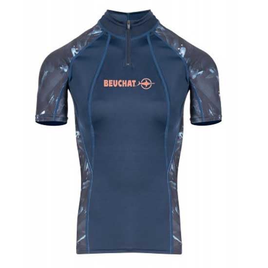 T-Shirt Rashguard Femme BEUCHAT Atoll Bleu Confort Extensible S