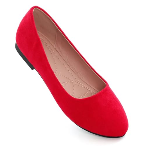 Image of Dear Time Women's Flats Comfortable Slip On Ballet Flats Soft Solid Casual Shoes