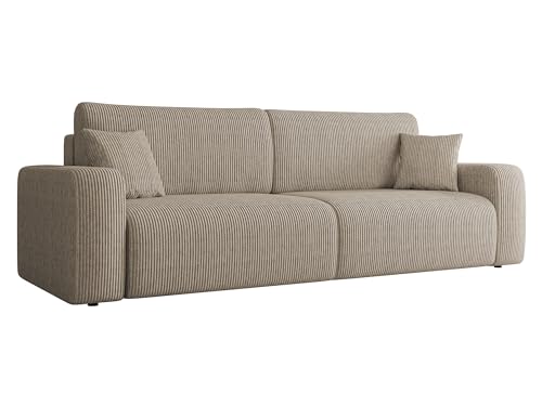 Mirjan24 Schlafsofa mit 2 Bettkästen Pixalo Cord, Couch mit Schlaffunktion 3 Sitzer Sofa, Bettsofa Polstersofa Couchgarnitur (Poso 02)