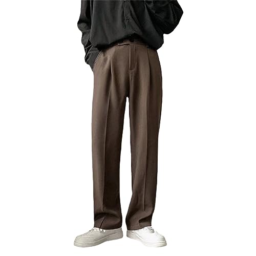 Men Suit Pants Fashion Society Mens Dress Pants Loose Straight Casual Pants Mens Office Formal Trousers