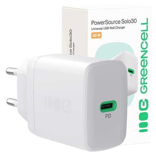 Greencell PowerSource Solo30 Chargeur USB-C Power Delivery Blanc 30 W