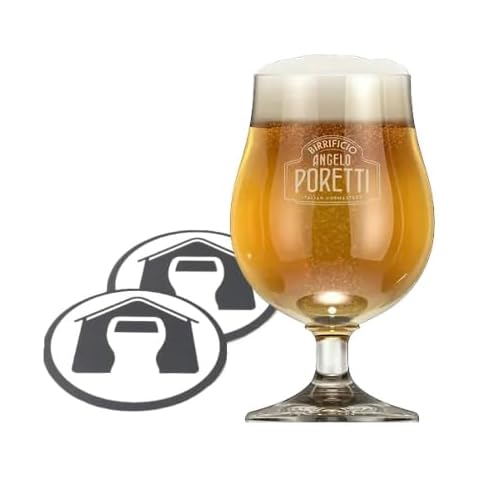 GarageBar Angelo Poretti Beer Glass with Mats Cover