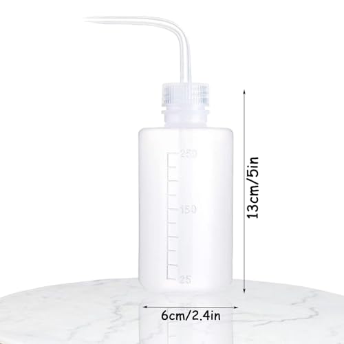 Anghie 4-Pack 250ml/8oz White Plastic Reusable Tattoo Wash Bottles for Green Soap, Water, Plants & General Use