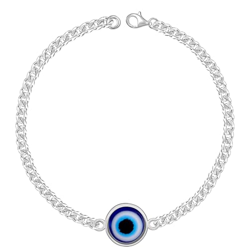 GIVA 925 Silver Evil Eye Style Bracelet For Him, Adjustable | Studs to Gift Men & Boys| With Certificate of Authenticity and 925 Stamp | 6 Months Warranty
