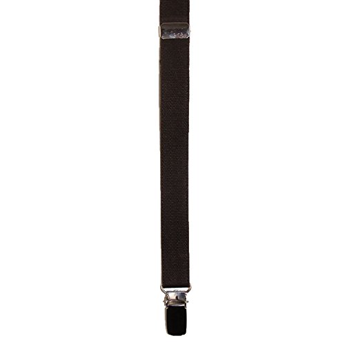 Ctm® Elastic .75 Inch Wide Undergarment Clip-End Suspenders, Brown #TOP4