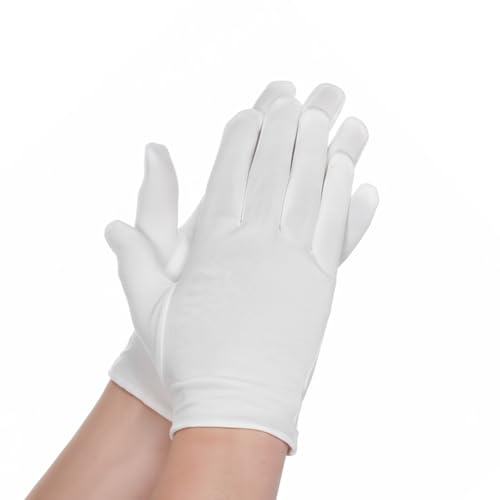 Lot de 6 paires de gants de nuit pour mains sèches, gants hydratants blancs pour les mains sèches, hommes, femmes, bijoux blancs
