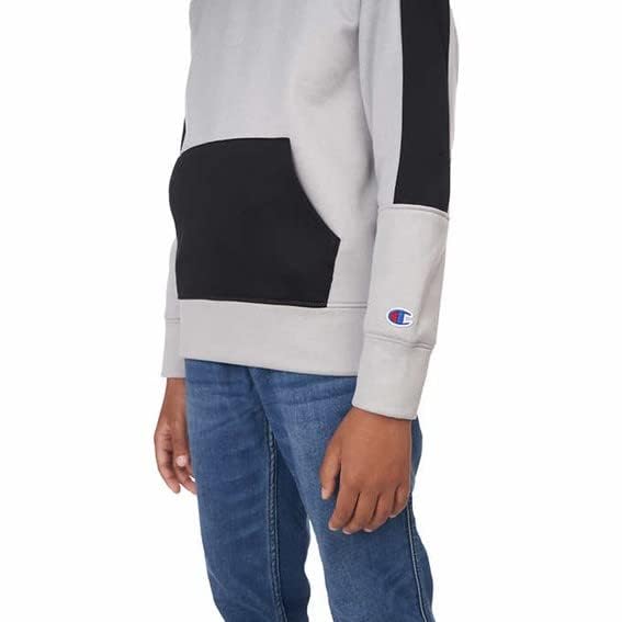 Champion Kids Clothes Sweatshirts Youth Heritage Fleece Pull On Hoody Sweatshirt with Hood, Gray/Black, XL4
