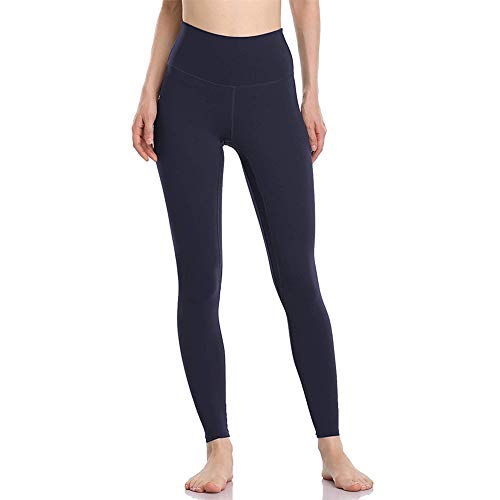 Joyjorya Pantalones de deporte de cintura alta con bolsillos ajustados elásticos de secado rápido para mujer Azul azul marino XL