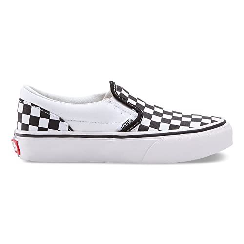 Vans Kids Unisex Classic Slip On, (Checkerboard) Black/True White, Size 1.5 Little Kid
