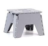 Taburete Plegable Multiusos - Escalera Antideslizante - Altillo para Cocina o Baño - Disponible en Varios Tamaños y Colores (Gris - Alto. 21 cm x Largo. 25 cm)
